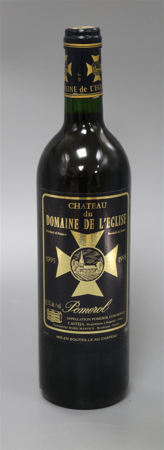 Six bottles, Chateau du Domaine de LEglise - Pomerol OWC, 1995